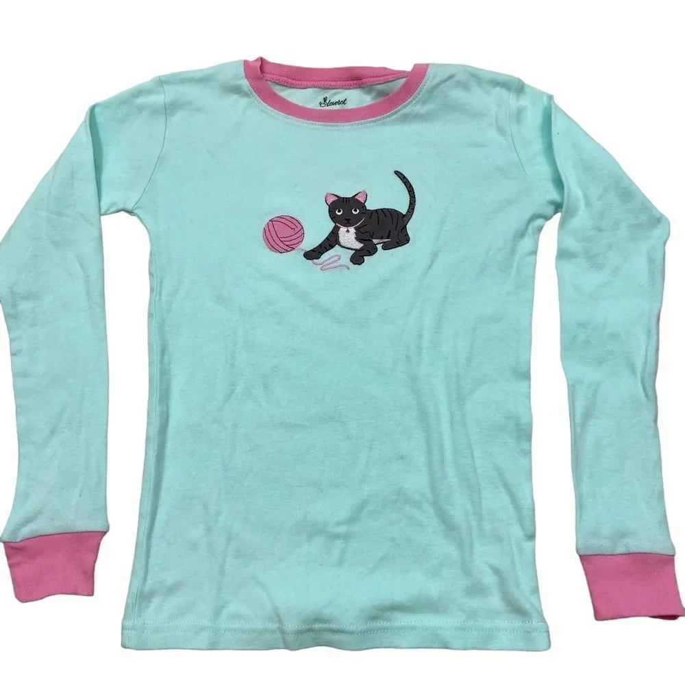 New with Tags Leveret Brand Kitty Blue and Pink Pajama Top Size‎ 12